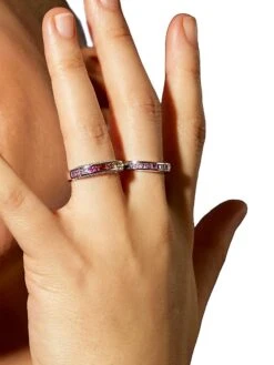 Self Love Candy 18K White Gold & Sapphire Ring -Fashion Jewelry & Accessories 0400018138355 MULTI A1