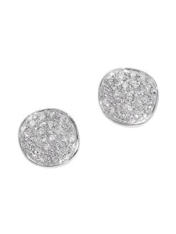 925 Stardust Mini Flower Sterling Silver & Diamond Disc Stud Earrings