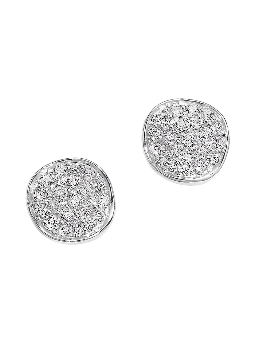 925 Stardust Mini Flower Sterling Silver & Diamond Disc Stud Earrings 3 925 Stardust Mini Flower Sterling Silver & Diamond Disc Stud Earrings
