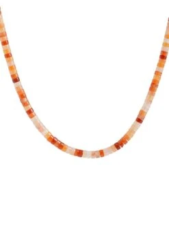 Sol 22K Gold-Plated & Carnelian Beaded Necklace