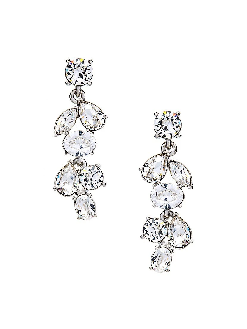 Oscar De La Renta Scramble Small Goldtone & Crystal Drop Earrings 3 Oscar De La Renta Scramble Small Goldtone & Crystal Drop Earrings