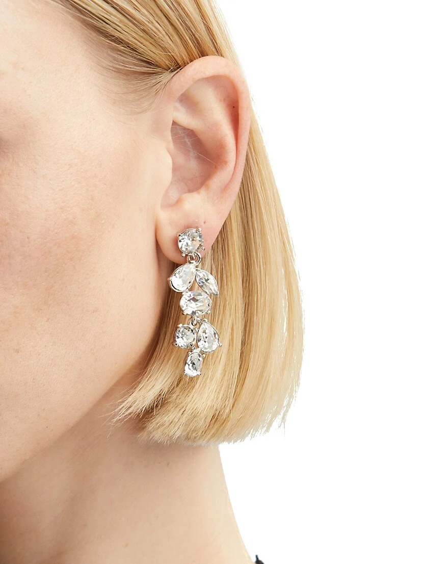 Oscar De La Renta Scramble Small Goldtone & Crystal Drop Earrings 4 Oscar De La Renta Scramble Small Goldtone & Crystal Drop Earrings - Image 2