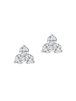 14K White Gold & 0.7 TCW Diamond Stud Earrings