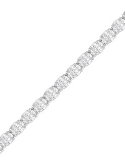 14K White Gold & 7.5 TCW Oval Natural Diamond Tennis Bracelet -Fashion Jewelry & Accessories 0400018168102 WHITE A2