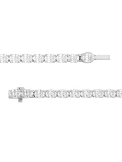 14K White Gold & 7.5 TCW Oval Natural Diamond Tennis Bracelet -Fashion Jewelry & Accessories 0400018168102 WHITE A3