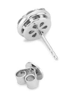 14K White Gold & Round Diamond Stud Earrings -Fashion Jewelry & Accessories 0400018168103 WHITEGOLD A2