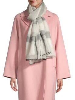 Weekend Max Mara Wally Striped Wool Scarf -Fashion Jewelry & Accessories 0400018183286 BLACK A1