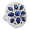 6.01 CTW Diamond And Blue Sapphire Cocktail Ring In 18kt White Gold 2 6.01 CTW Diamond And Blue Sapphire Cocktail Ring In 18kt White Gold -Fashion Jewelry & Accessories 0400018193061 NOCOLOR