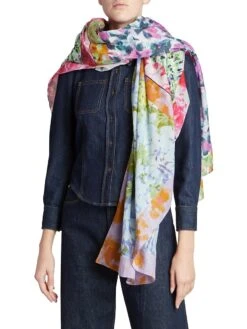 Dries Van Noten Fiona Long Stamped Scarf