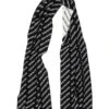Balenciaga Mini Allover Logo Scarf -Fashion Jewelry & Accessories 0400018225786 BLACKWHITE