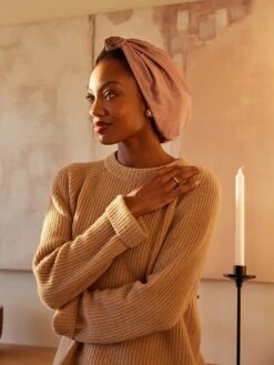 Satin Volume Knot Turban -Fashion Jewelry & Accessories 0400018240741 BLUSH A5