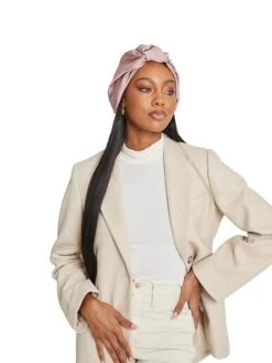 Satin Volume Knot Turban -Fashion Jewelry & Accessories 0400018240741 BLUSH A6