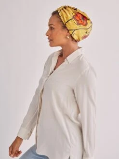 Silk Twist Turban -Fashion Jewelry & Accessories 0400018240750 MUSTARDFLORAL A10