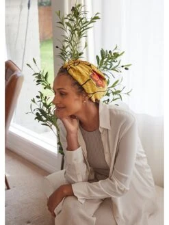 Silk Twist Turban -Fashion Jewelry & Accessories 0400018240750 MUSTARDFLORAL A6