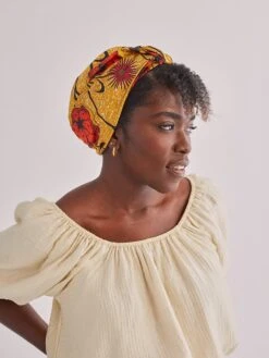 Silk Twist Turban -Fashion Jewelry & Accessories 0400018240750 MUSTARDFLORAL A8