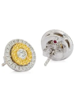 Siena 18K White Gold, Yellow Gold & 0.69 TCW Diamond Dot Earrings -Fashion Jewelry & Accessories 0400018241106 WHITE A2