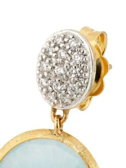 Siviglia 18K Yellow Gold, Aquamarine & 0.2 TCW Diamond Drop Earrings -Fashion Jewelry & Accessories 0400018270673 BLUE A2