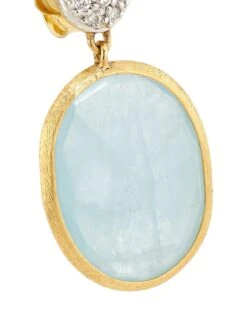 Siviglia 18K Yellow Gold, Aquamarine & 0.2 TCW Diamond Drop Earrings -Fashion Jewelry & Accessories 0400018270673 BLUE A3