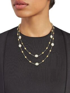 Siviglia 18K Yellow Gold & Mother-Of-Pearl Long Station Necklace -Fashion Jewelry & Accessories 0400018270680 YELLOWGOLD A1