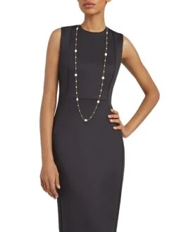 Siviglia 18K Yellow Gold & Mother-Of-Pearl Long Station Necklace -Fashion Jewelry & Accessories 0400018270680 YELLOWGOLD A2