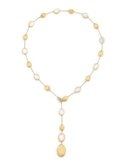 Siviglia 18K Yellow Gold, Mother-Of-Pearl & 0.1 TCW Diamond Lariat Necklace