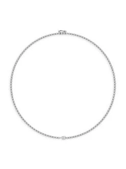 14K White Gold & 5.5 TCW Natural Diamond Tennis Necklace -Fashion Jewelry & Accessories 0400018271858 WHITEGOLD A2