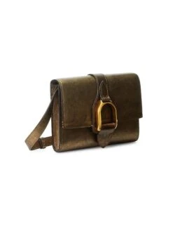 Welington Metallic Leather Crossbody Wallet -Fashion Jewelry & Accessories 0400018293025 BRONZE A1