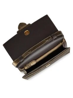 Welington Metallic Leather Crossbody Wallet -Fashion Jewelry & Accessories 0400018293025 BRONZE A2