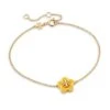 Tory Burch Kira 18K-Gold-Plated & Enamel Flower Charm Bracelet -Fashion Jewelry & Accessories 0400018340635 YELLOWGOLD