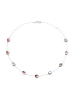 Polished Rock Candy Confetti Short Sterling Silver & Shell Station Necklace