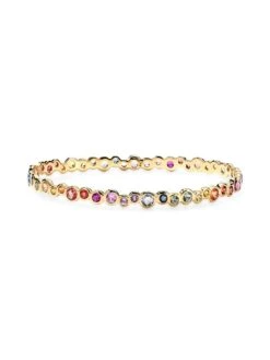 Stardust Superstar 18K Yellow Gold & Rainbow Sapphire Bangle
