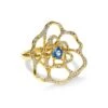 Stardust 18K Yellow Gold, Blue Sapphire & 0.53 TCW Diamond Large Flower Ring -Fashion Jewelry & Accessories 0400018396180 BLUESAPPHIRE