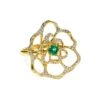 Stardust 18K Yellow Gold, Emerald & 0.53 TCW Diamond Large Flower Ring -Fashion Jewelry & Accessories 0400018396226 GREENEMERALD