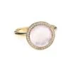 Lollitini 18K Green Gold, Rose Quartz & 0.18 TCW Diamonds Ring -Fashion Jewelry & Accessories 0400018396230 ROSEQUARTZ