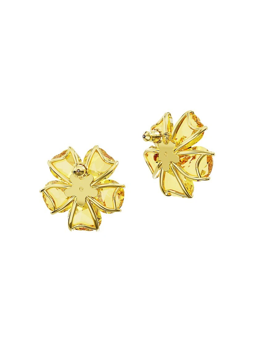 Swarovski Florere Goldtone & Crystal Flower Stud Earrings 7 Swarovski Florere Goldtone & Crystal Flower Stud Earrings - Image 5