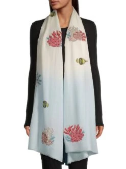 Corals And Fish Cashmere Scarf