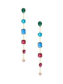 Candy 18K-Gold-Plated & Cubic Zirconia Chain Drop Earrings