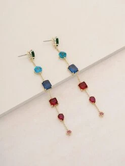 Candy 18K-Gold-Plated & Cubic Zirconia Chain Drop Earrings -Fashion Jewelry & Accessories 0400018461474 MULTI A2