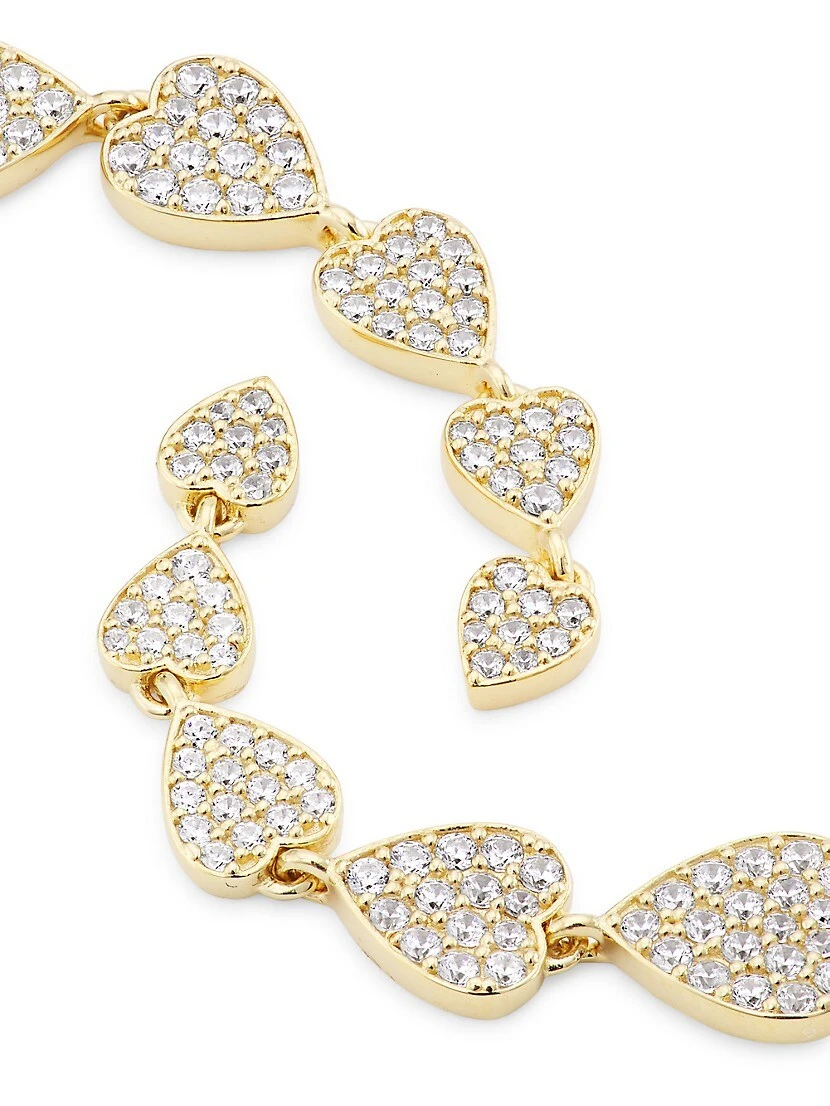 Real Love 18K-Gold-Plated & Cubic Zirconia Heart Drop Earrings 6 Real Love 18K-Gold-Plated & Cubic Zirconia Heart Drop Earrings - Image 4