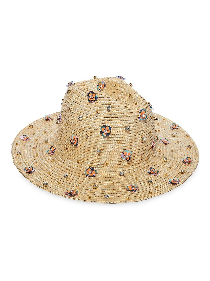 Zinnia Embellished Straw Sunhat 3 Zinnia Embellished Straw Sunhat
