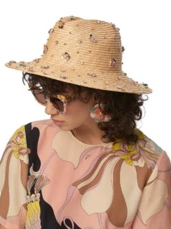 Zinnia Embellished Straw Sunhat 8 Zinnia Embellished Straw Sunhat -Fashion Jewelry & Accessories 0400018504745 TAFFYRAIN A2