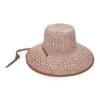 Brielle Check Flat-Top Straw Sunhat -Fashion Jewelry & Accessories 0400018504748 SOFTSUNSET