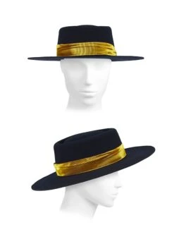 Telescope Velvet Band Fedora -Fashion Jewelry & Accessories 0400018533005 MIDNIGHTBLUE A2