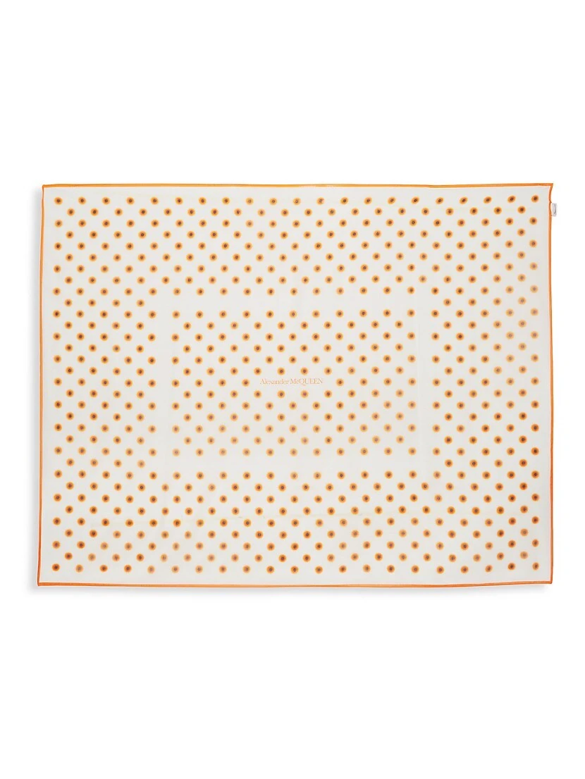 Alexander McQueen Pa Polka Iris Silk & Cotton Scarf 5 Alexander McQueen Pa Polka Iris Silk & Cotton Scarf - Image 3