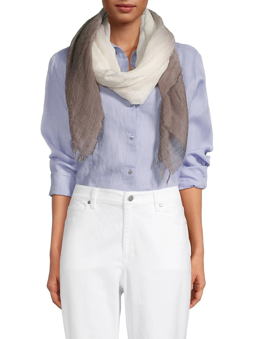 EILEEN FISHER Ombré Linen-Cotton Scarf 3 EILEEN FISHER Ombré Linen-Cotton Scarf