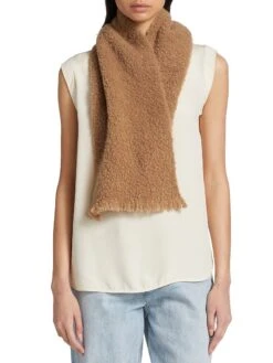 LORO PIANA Fluffy Boucle Blanket Scarf