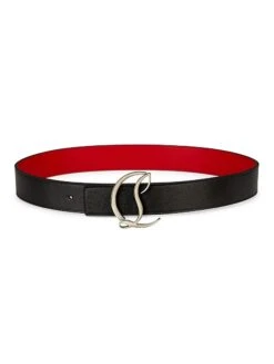 Christian Louboutin CL Logo Buckle Leather Belt