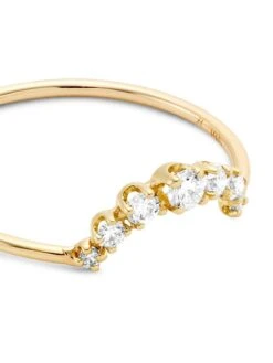Prong Diamonds 14K Yellow Gold & 0.17 TCW Diamond Curved Ring -Fashion Jewelry & Accessories 0400018842689 YELLOWGOLD A3