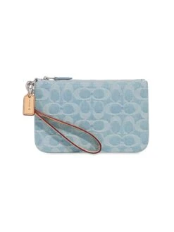 Coach Small Washed Denim Wristlet