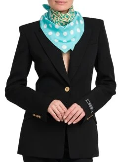 Versace La Vacanza Silk Twill Monogrammed Scarf